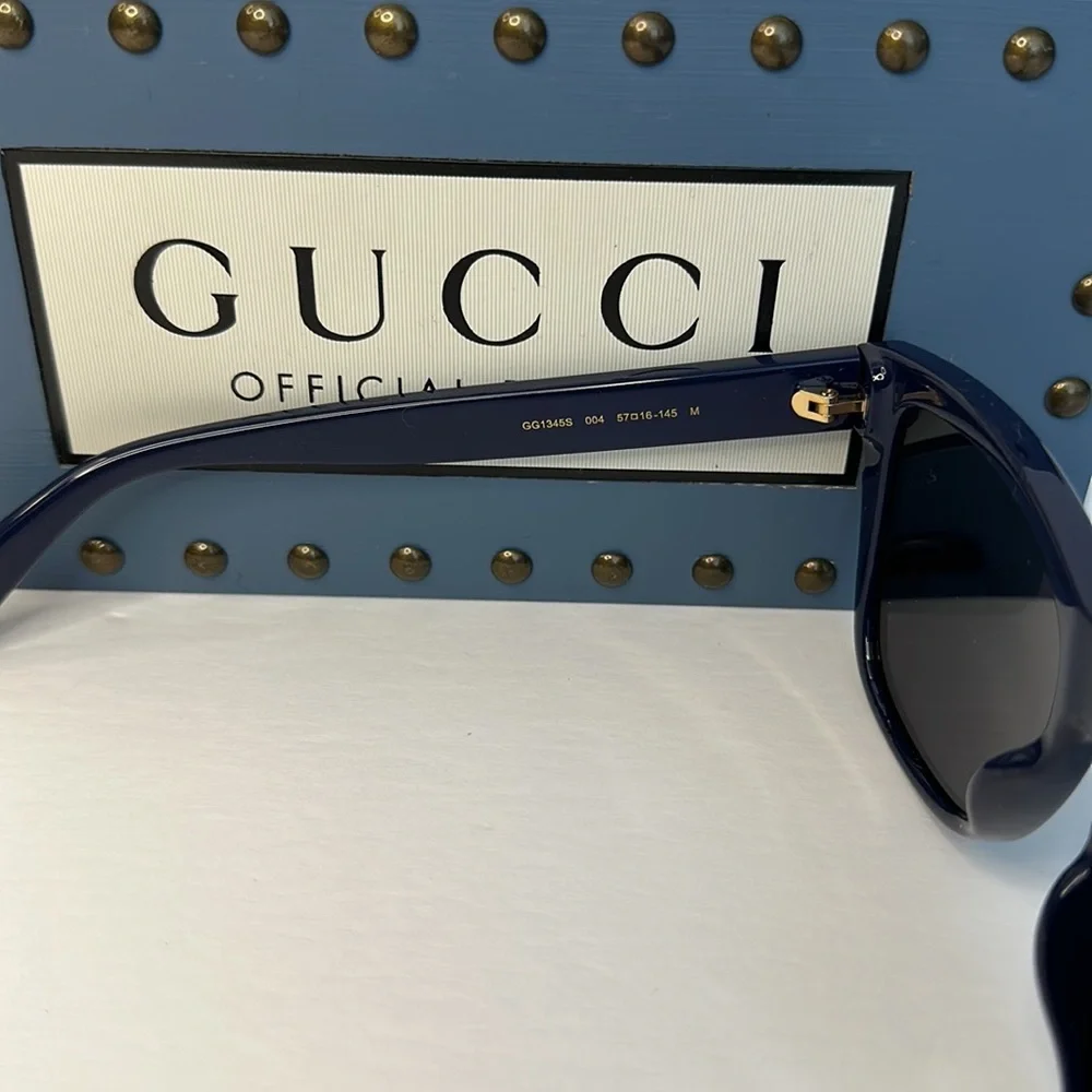 New Authentic GUCCI Grey Browline Men's Sunglasses GG1345S 004 57